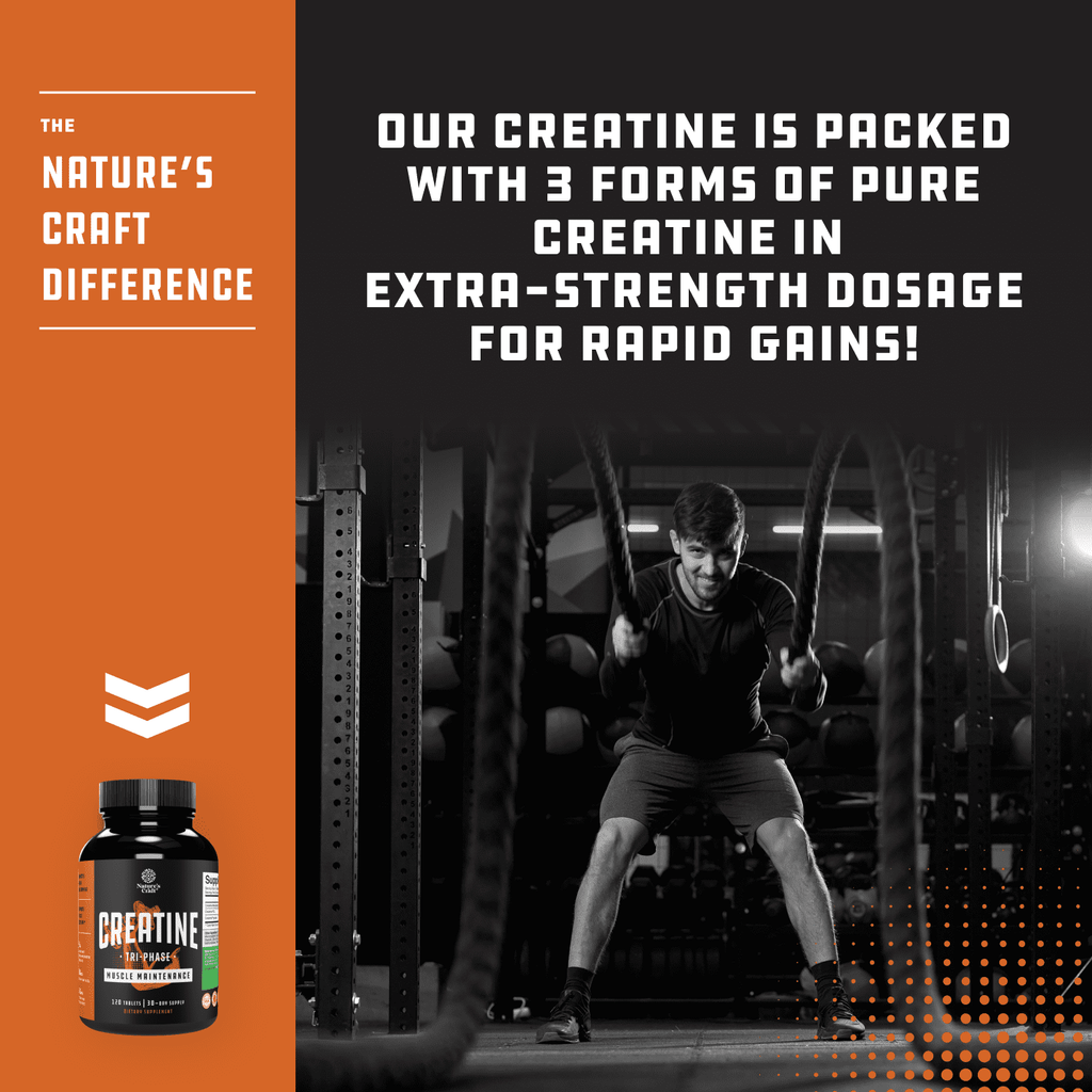 Tri-Phase Creatine Tablets, Pre Workout Supplement for Muscle Mass and Recovery, 120 Ct