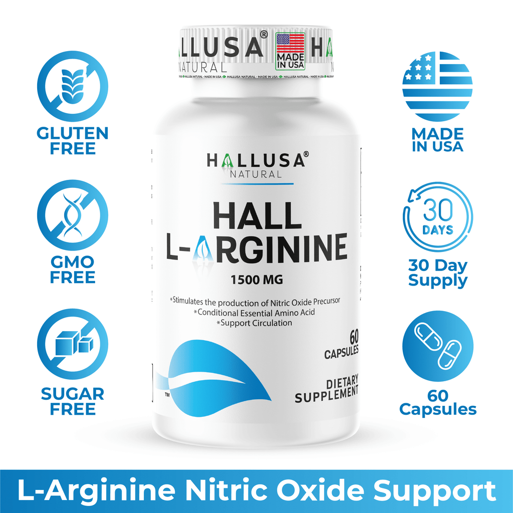 L-Arginine Nitric Oxide Supplement - 60 Caps for Heart & Athletic Health